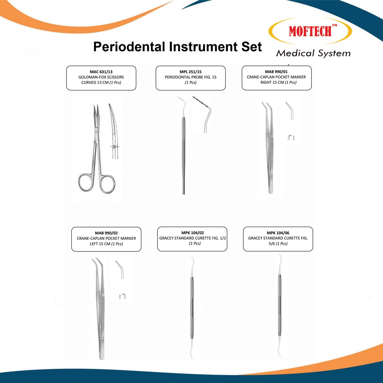 MOFTECH Periodental Instrument Set