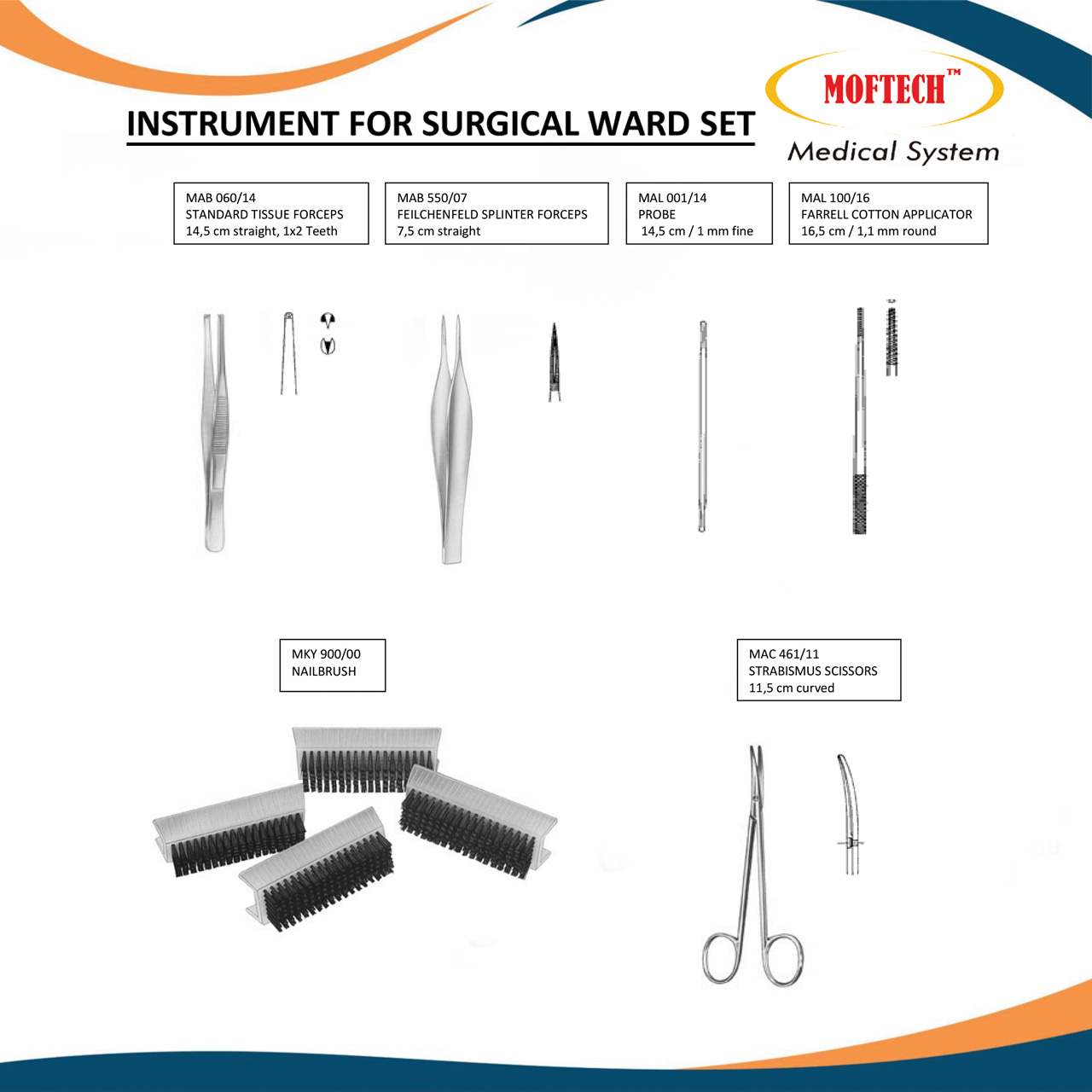 MOFTECH Instrument For Surgical Ward Set