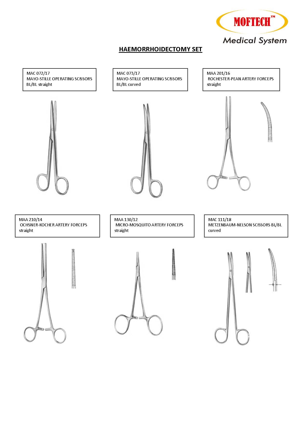 MOFTECH Haemorrhoidectomy Set