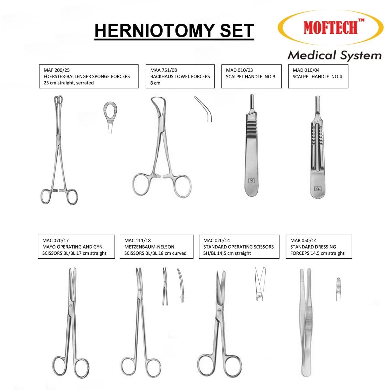 MOFTECH Herniotomy Set