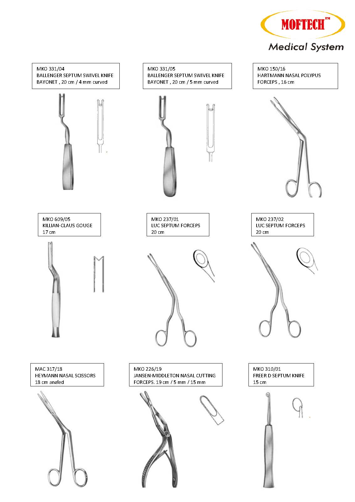 MOFTECH ENT Surgical Set