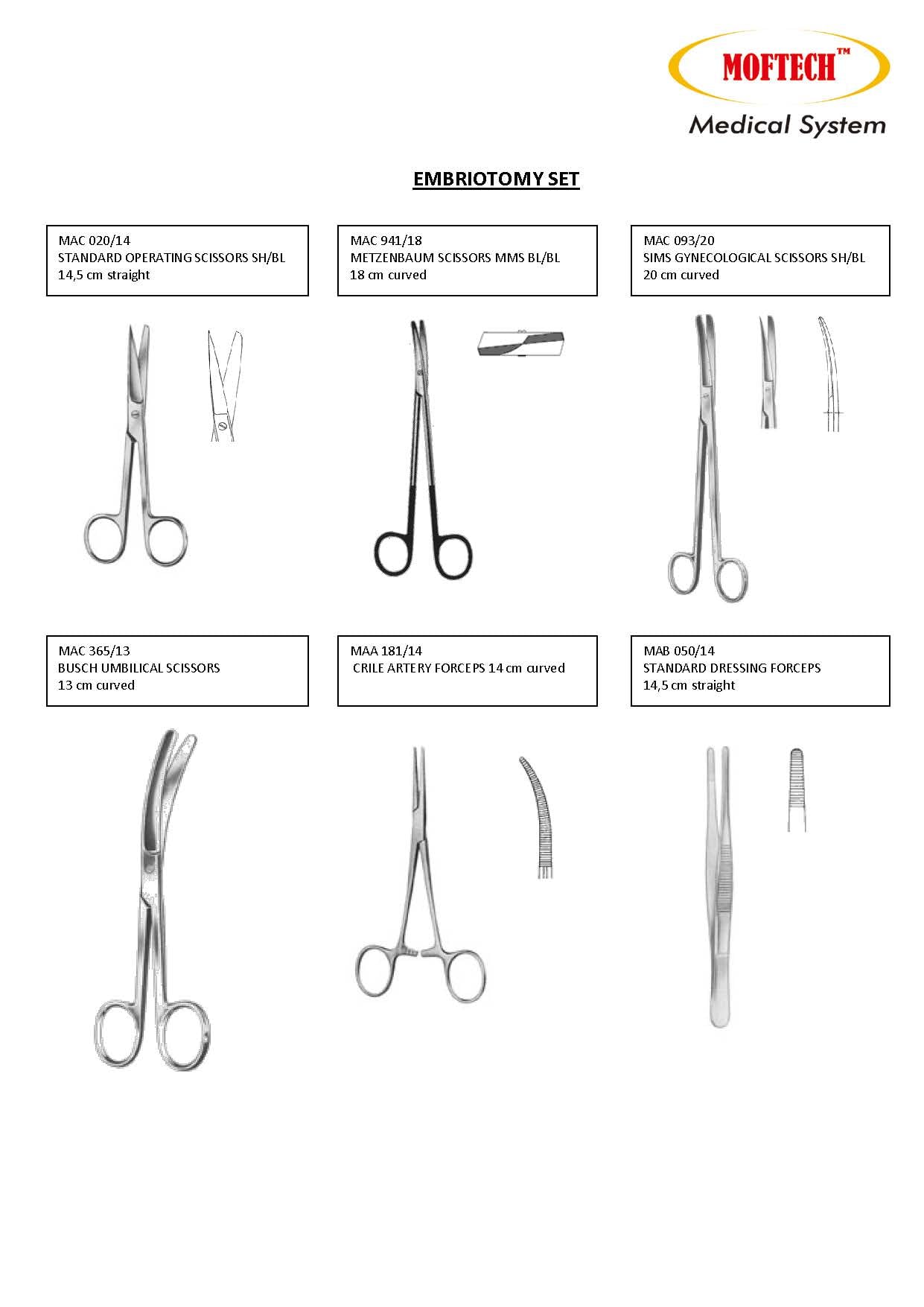 MOFTECH Embriotomy Set